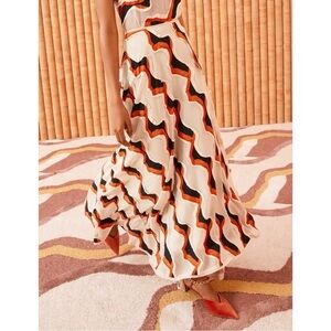 Ulla Johnson Maxi Ruffle Asymmetrical Dax Striped Skirt